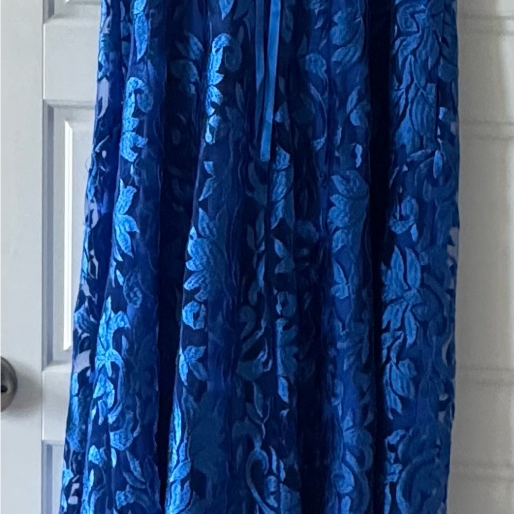 Stunning Blue Floral Lace Wedding Dress